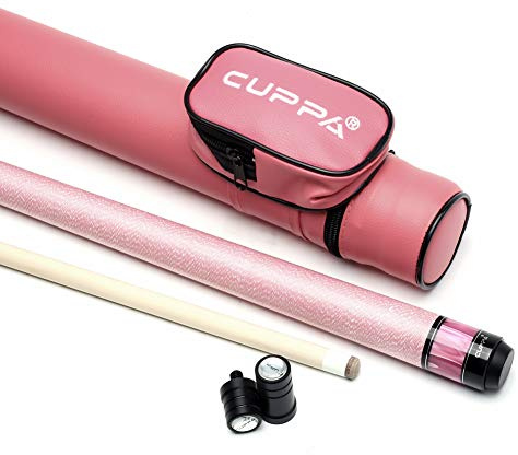 Cuppa Frau Pool Queue Stick 11,75 mm/12.75 mm Tipps mit Rosa Fall Billard Zubehör-Set (Kreide/Tipps/Handschuh/Handtuch/Gelenk Displayschutzfolie), 12.75mm
