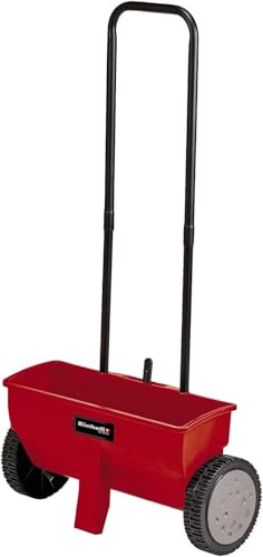 Einhell Streuwagen GC-SR 12 (12 l, 45 cm Streubreite, Doppelschubbügel, beidseitiger Schnappverschluss, Stellhebel, korrosionsfeste Walze, Gehäuse aus bruchfestem Kunststoff)