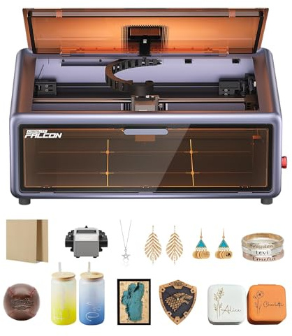 Creality Falcon A1 10W Lasergravierer, 80W Starke Leistung, Vollständig Geschlossen, 600 mm/s, Automatische HD-Kamerapositionierung, Vormontiert & Smart Materialerkennung, Ideal für Holz & Metall