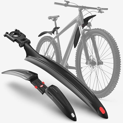 VELMIA Schutzblech Mountainbike I Set für vorne und hinten [passend für 24 bis 29 Zoll] Fahrrad Schutzblech einfache Montag, idealer Schutz vor Schmutz und Dreck, Schutzblech 24 Zoll, Schutzblech