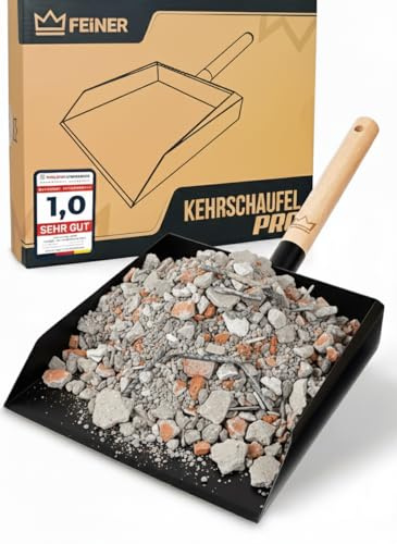 FEINER® | Kehrschaufel PRO® TM - 3160 | Robustes Kehrblech | Metall | Schwarz Pulverbeschichtet | Schaufel | Haus – Hof – Garten | Handwerk – Baustelle | Industrie- Handel.