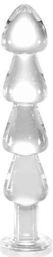 Glas Anal Plug Kugeln G-Punkt Stimulator, 25,5CM Glasdildo Massage Masturbation Buttplug SM Sexspielzeug für Männer, Paare
