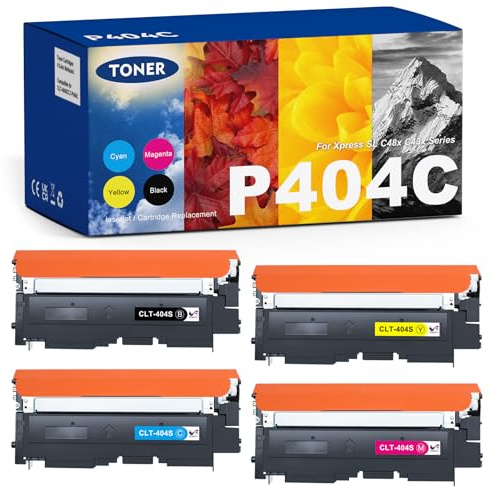 ONLYU Tonerkartusche kompatibel mit Samsung CLT-P404C CLT P404C 404 404S für Samsung Xpress SL C480W C483W C430W C480FW C48X C480 C430 CLT-K404S CLT-Y404S (Schwarz, Cyan, Gelb, Magenta Packung mit 4