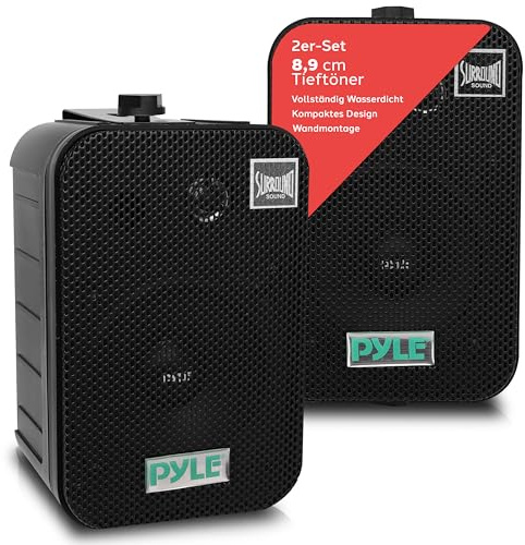 Pyle Audio Home PDWR40B Lautsprecher, wasserdicht, 13,3 cm, Schwarz 300 Watt Spitzenleistung 3.5 Schwarz (PDWR30B)
