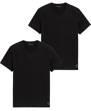 TOM TAILOR Herren Crewneck T-Shirt im Doppelpack, 29999 - Black, M
