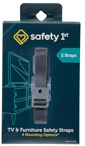 Safety 1st TV & Furniture Sicherheitsgurte, schwarz, mehrfarbig, 2 Gurte (1 Stück)