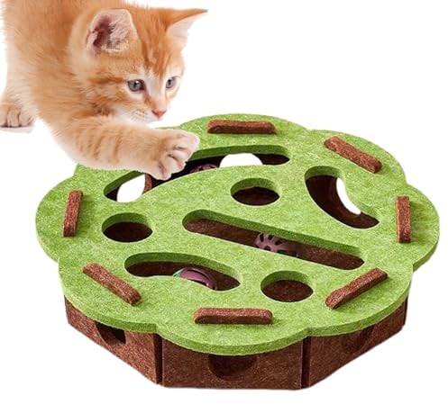 Katze Interaktive Puzzle Spielzeug - Katzenspielzeug Selbstbeschäftigung Aus Filz, Mit Glocken, Intelligenzspielzeug, Katze Katzenbeschäftigung Katzenzubehör, Für Indoor-Katzen Kätzchen Erwachsene