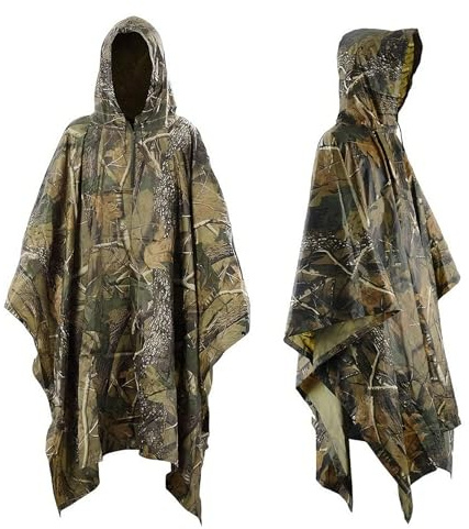 Infreecs Regenjacke Regenponcho Wasserdichter, 3 in 1 Zelt Campingdecke Regenjacken, Unisex Wiederverwendbar Regencape, Atmungsaktiver Regenmantel mit Kapuze für Picknick Jagd Camping Wandern