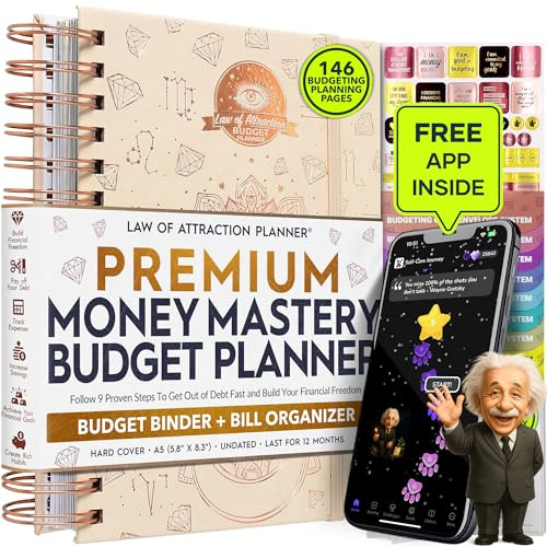 Finanzplaner & Monatsbudget Organizer – 12-Monats-Budgetbuch zur Geldverwaltung | Undatierter A5 Deluxe Budget-Planer mit Ausgaben-Tracker, Zielsetzung & Sparübersicht