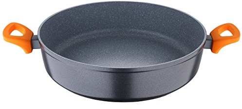 San Ignacio Lavacio - 32 cm Paellera - Hergestellt in geschmiedetem Aluminium - Antiadherentes Innenraum Marmol Whitford - Gesamtinduktion - Baquelita Mango mit weichem Touch