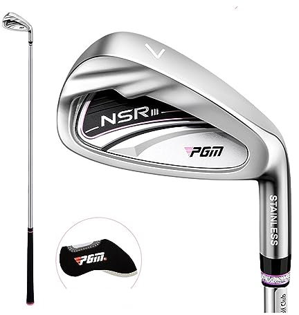 HSWOYEA Einzelschläger aus Carbon/Stahl für Golferinnen – Übungs-Golfeisen Nr. 7, Damen-Golfschläger mit Schlägerhaube