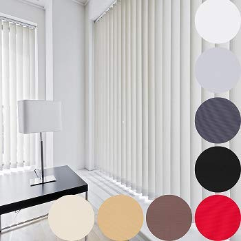 KSHANDEL24 LAMELLENVORHANG SCHIEBEVORHANG FERTIGES KOMPLETTSYSTEM Weiss SCHWARZ GRAU BRAUN ►8 Farben ►14 GRÖßEN (Weiss, 220x250 cm)