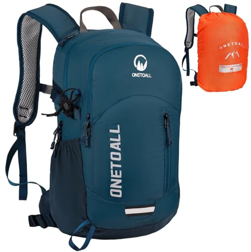 ONETOALL Wanderrucksack Damen, Diebstahlsicherer Tagesrucksack Damen, Wasserdichter Fahrrad Rucksack mit Rückenbelüftung zum Wandern Tagestour Radfahren Reisen Pendeln