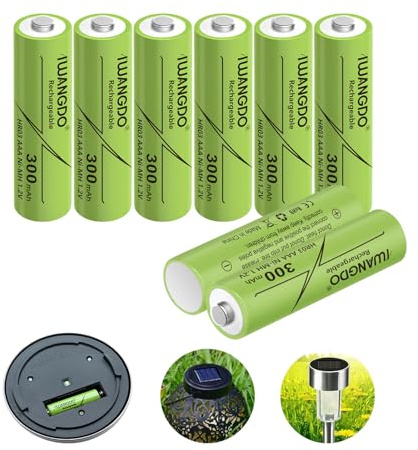 Wiederaufladbare AAA-Batterien, 300 mAh, HR03, für den Außenbereich, vorgeladen, 8 Stück