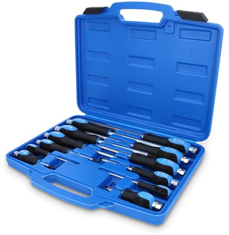 BRILLIANT TOOLS BT034012 Schraubendreher-Satz mit Schlagkappe, 12-tlg. Schlitz/PH [Powered by KS TOOLS]