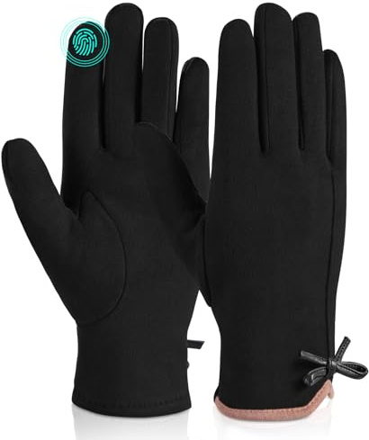 Kiiwah Damen Winter Handschuhe, Touchscreen Plüsch Handschuhe mit Fleece Futter, Thermo Dicke Winterhandschuhe für Frauen