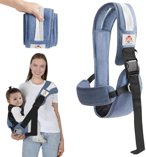 Babytrage Seitlich, Kleinkind Trage Seitlich, Ergonomische Toddler Carrier, Verstellbare Baby Trage, Baby Tragegurt Kleinkind, Kindertrage Carrier, für Neugeborene 6-42 Monaten, Kleinkinder bis 40kg