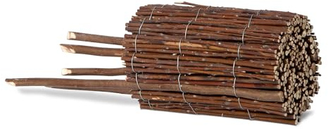 Windhager Beeteinfassung Weide gerollt, 100 x 20/35 cm, Beetabgrenzung, individuell formbar, langlebig