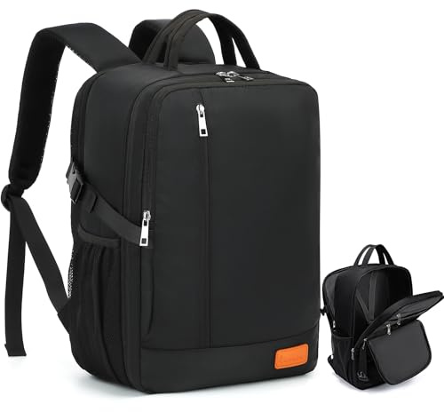 Lossga Handgepäck Rucksack 40x30x20 für Ryanair Flugzeug Reiserucksack 14 Zoll Laptop Travel Backpack für Wizz Air Unter Sitzplatz Cabin Bag Herren Damen Teenager, Schwarz