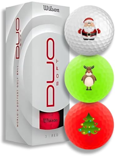 Birsppydgggd Wilson Staff DX2 Soft/Optix 2018 Weihnachten – 3er-Pack Weihnachtsgolfbälle