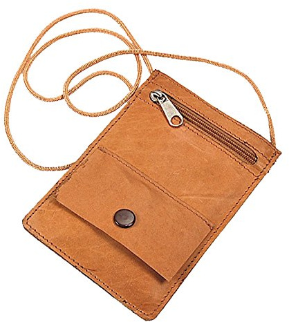 BOCCX Kleiner einfacher Brustbeutel Leder Security Wallet Brusttasche GoBago