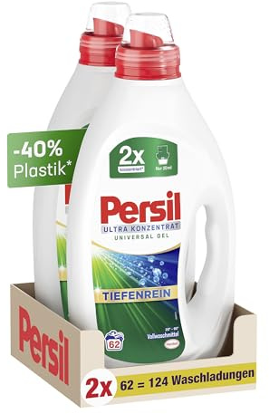 Persil Flüssigwaschmittel Universal (124 Waschladungen) hochkonzentriertes Ultra-Konzentrat Waschmittel-Gel mit Ultra Fleckenentfernung mit Tiefenrein-Plus Technologie