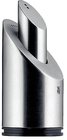 WMF Two in One Salz-/ Pfefferstreuer-Set 2-teilig, Streuer klein, Salzstreuer, Pfefferstreuer, Cromargan Edelstahl mattiert, spülmaschinengeeignet