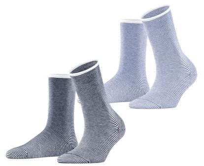 ESPRIT Damen Allover Stripe 2-Pack Socken Baumwolle atmungsaktiv