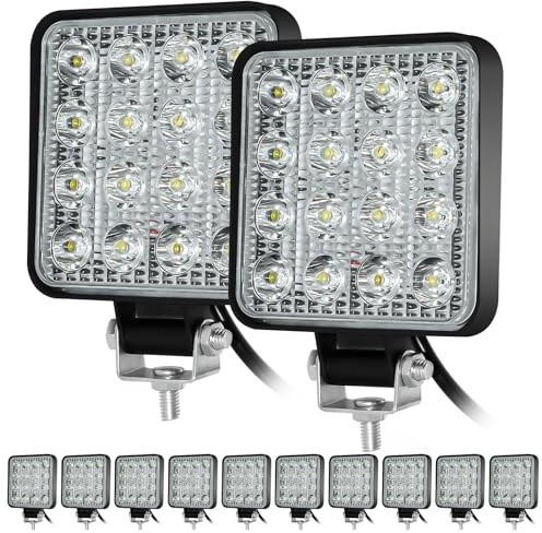 antom 10 Stück 48 W LED-Arbeitsscheinwerfer, 4800 lm, Rückfahrlicht, LED, 12 V, Scheinwerfer für Auto, Traktor, Boot, 12 – 24 V LKW