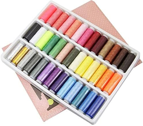 Nähfaden (39 Farben), starker Faden zum Nähen von Handmaschinen, Nähmaschinenspulen-Set, fortschrittliches Polyester-Garnspulenset, bunte Nähzubehörteile