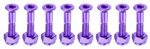 PATIKIL 25mm Skateboard Hardware Schraube, 8 Stück Schrauben Karbonstahl Truck Montageschrauben Bolzen Muttern Set Scooter Ersatzteile für Skateboard Cruiser, Lila