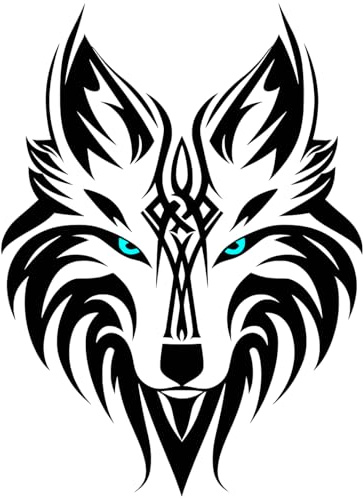 Wolf Tribal Abziehbild-Transfer-Aufkleber. Keltischer Wikinger Autoaufkleber für Motorrad, Notebook, Kühlschrank, Wand, Tür, Mülleimer, Gepäck (Schwarz, 15 cm x 11 cm)
