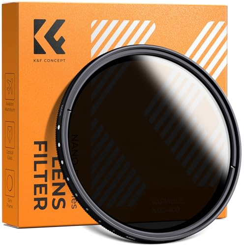 K&F CONCEPT 82mm ND Filter Variabler Graufilter ND2-ND400 (1-9 Blendenstufen) mit DREI Reinigungstücher für Landschaftsfotografie（Nano-Basic Serie）