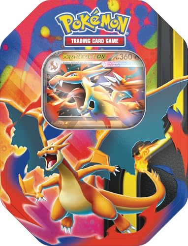Pokémon-Sammelkartenspiel: Tin-Box Mega-Glurak – Mega-Glurak Y-ex (4 Boosterpacks und 1 holografische Promokarte)