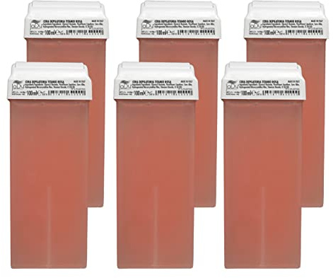 JaDy | Wachspatronen Haarentfernung, rosa Titan, 6x100ml | Für empfindliche Haut, kompatibel mit Wachserhitzern, schmilzt bei 50°C | Sanfte, effektive Haarentfernung