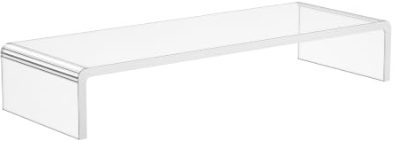 HOMCOM Monitorständer Ergonomisch für Laptop 53 x 19 x 9 cm Transparent | Bildschirmständer, für Computer Notebook PC, Acryl