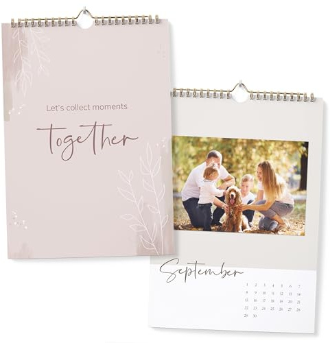kind of hazel® Bastelkalender A4 zum Selbstgestalten, ohne Jahr | Immerwährender Jahreskalender zum Basteln, Fotokalender und Wandkalender im A4 Format – DIY Geschenk