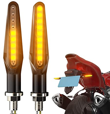 CCAUTOVIE LED Blinker Motorrad E Geprüft Universal Tagfahrlicht Mit Lauflicht Bernstein E24, 2 Stück