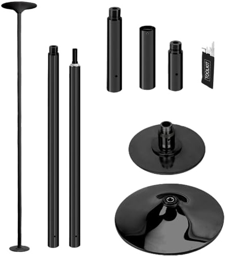 PRIOR FITNESS Pole Dance Stange 45mm zertifiziert für zu Hause | Verstellbar 2,2-2,7 m, Belastung 200 kg, drehbar/statisch, zerlegbar, Pole Dance Bar, Studio, Club Fitness