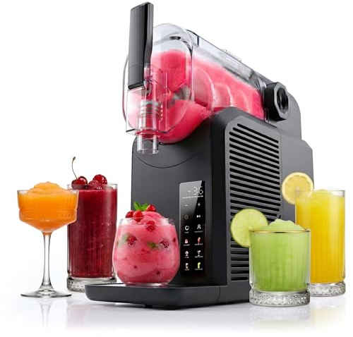 Seeger SuperSlush, 2L 7-in-1 Slush Maschine für zu Hause, 7 Smarten Programma, Automatische Reinigung und InstantFreeze 15 min Technologie, Slushi, Eis-Cocktails, Frappé, Milchshakes, Schwarz