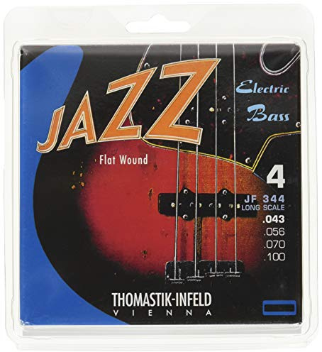 Thomastik-Infeld Flat Wound E-Bass - JF344-4-Saiten Satz – Jazz Bass Long Scale 34 - Stärken .043 .056 .070 .100