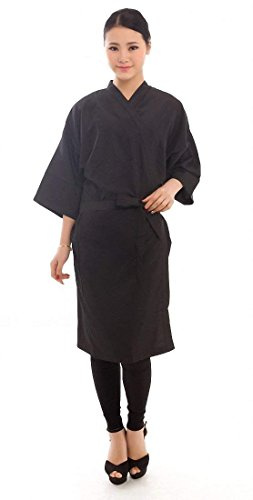 PERFEHAIR Salon Kundenkleid, Fiseurumhang im Kimono Stil (Farbe: Schwarz)