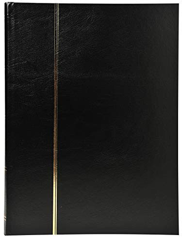 Exacompta 26141E Premium Briefmarken-Sammel-Album Classic mit 32 schwarzen Seiten Einsteckbuch aus Halbleder für Ihr Hobby Briefmarkenalbum schwarz