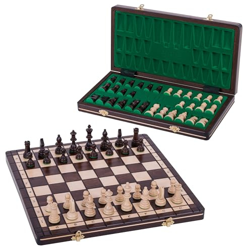 Square - Schach Schachspiel aus Holz - Sport - 40 x 40 cm - Schachfiguren & Schachbrett - Traditionelles Schach!