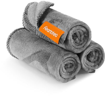 Feandrea Hundedecke, Katzendecke waschbar, 3er Set Haustier-Decke, XS, 60 x 40 cm, für Katzenjunges und Kätzchen, Flanell, Schutzdecke für Sofa, schiefergrau PPB011G01