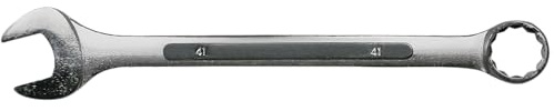SW-Stahl 00927L-41 Gabelringschlüssel 41 mm - Extra lang - Chrom-Vanadium | Profi Ringmaulschlüssel für NFZ - 495 mm Länge - Mattverchromt - Hohe Kraftübertragung - Maulschlüssel & Ringschlüssel