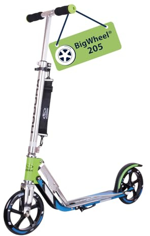 HUDORA BigWheel 205 Scooter - Stabiler Aluminium-Roller - Höhenjustierbarer & zusammenklappbarer Cityroller mit Ständer - Sportlicher Kinder- & Erwachsenenroller für bis zu 100kg