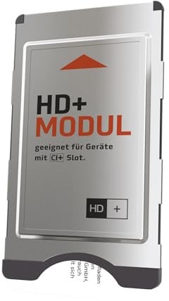 HD+ Modul für Satelliten-TV CI+ | inklusive 6 Monate HD+ Sender-Paket | 25 Private Sender, 3 UHD-Sender, 70 frei empfangbare Programme | kein ABO | kompatibel mit Fernseher oder Sat-Receiver