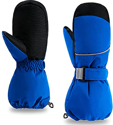 ThxToms Kinder Ski Handschuhe Fäustlinge | Winter Handschuhe -15℃ Winddicht Wasserdicht Warm | Oxford Verdickt Kalt Wetter | Outdoor Sports Snowboard Skifahren | für Junge und Mädchen