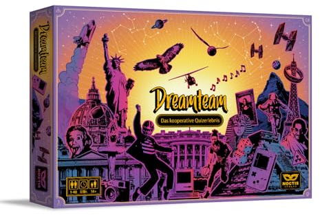 Dreamteam - Kooperatives Party-Quizspiel für Erwachsene mit 700 Fragen | Kneipenquiz für Zuhause, reisefreundlich, hoher Wiederspielwert, 700 Wissensfragen, 35 Kategorien, 3 Schwierigkeitsstufen